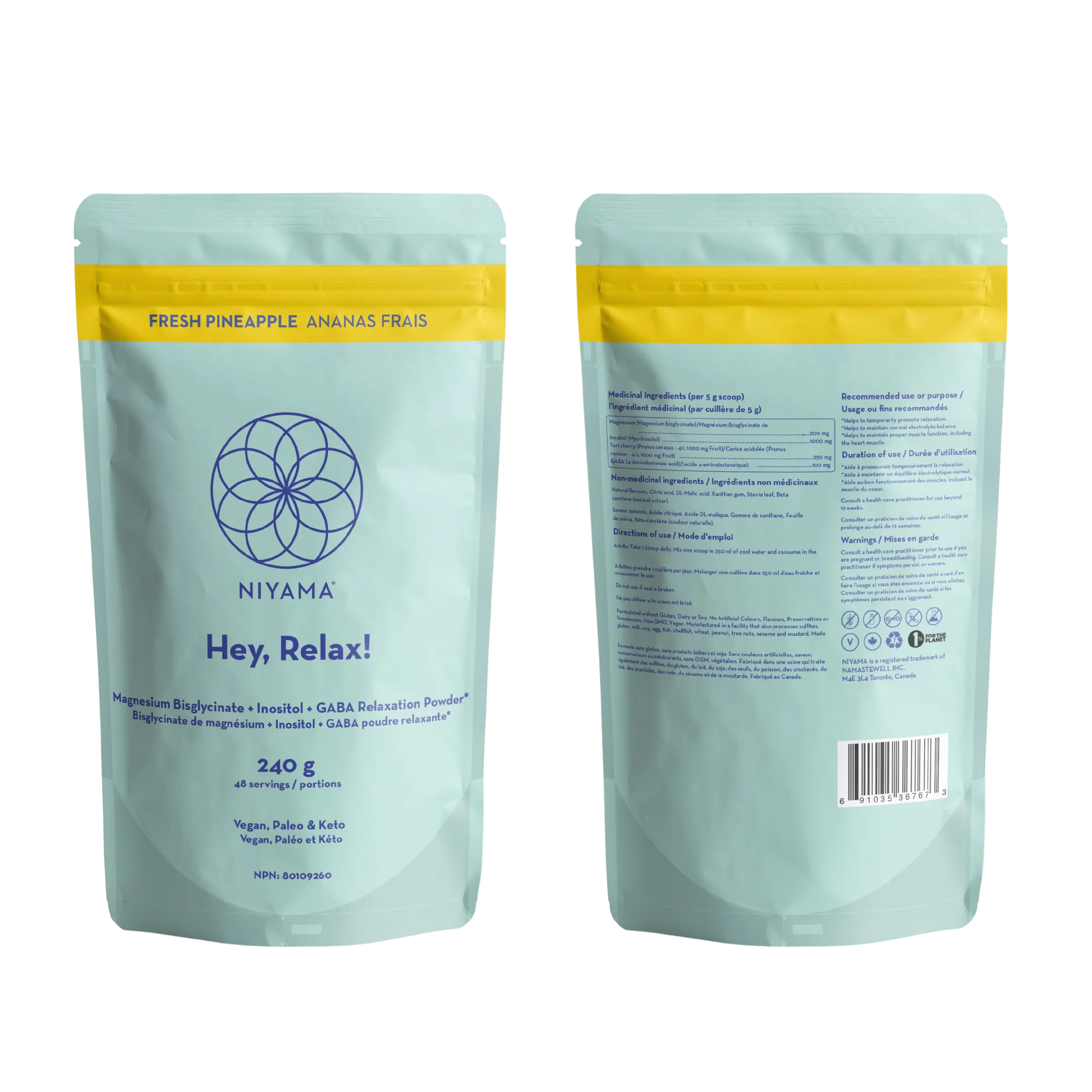 Hey Relax Magnesium Bisglycinate + Inositol + Gaba - Pineapple Flavour - Image 3