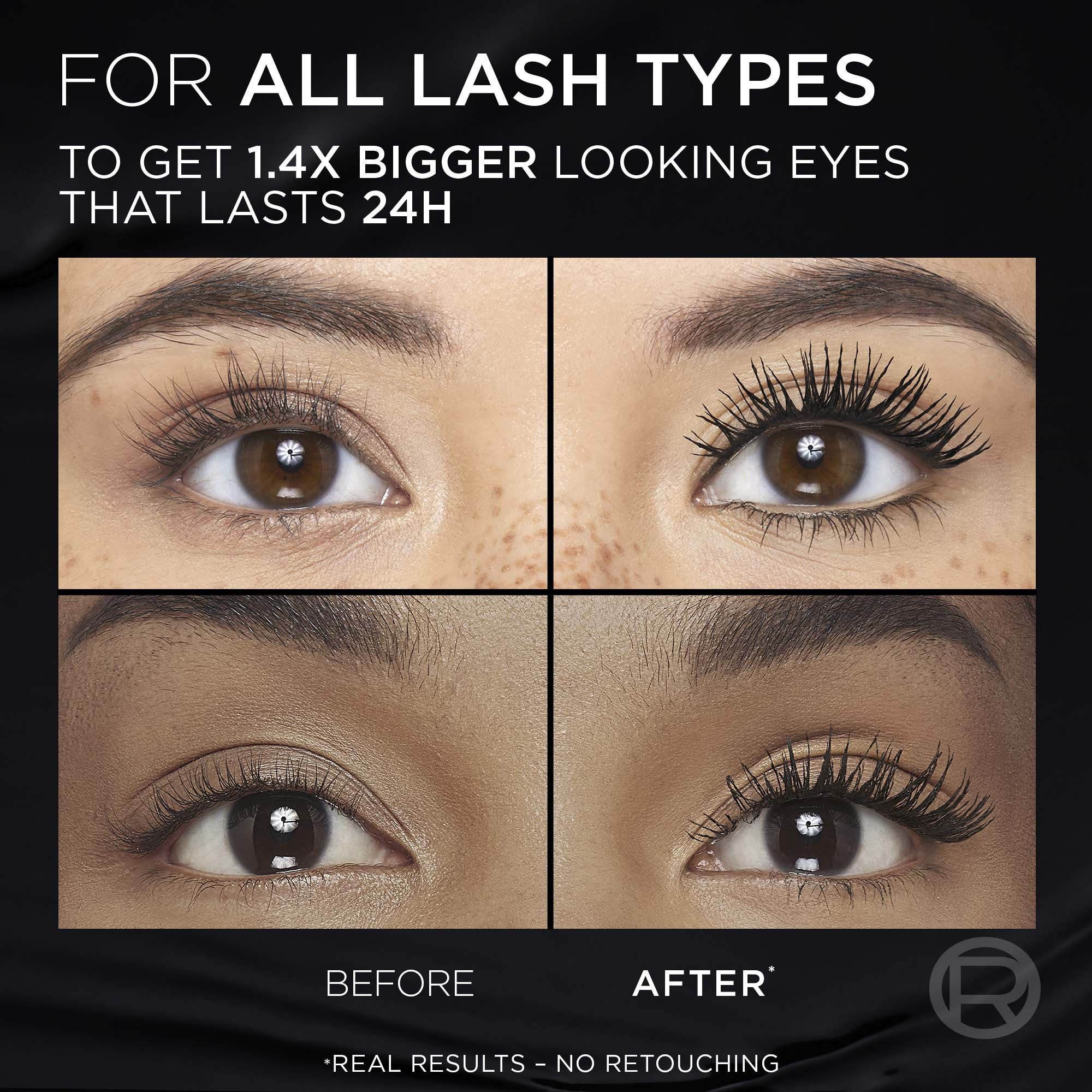 L’Oréal Paris Voluminous Panorama Mascara All Night Black, Volumizing Mascara, Up to 1.4x Bigger-Looking Eyes, All Night Black, 9.9 mL - Image 2