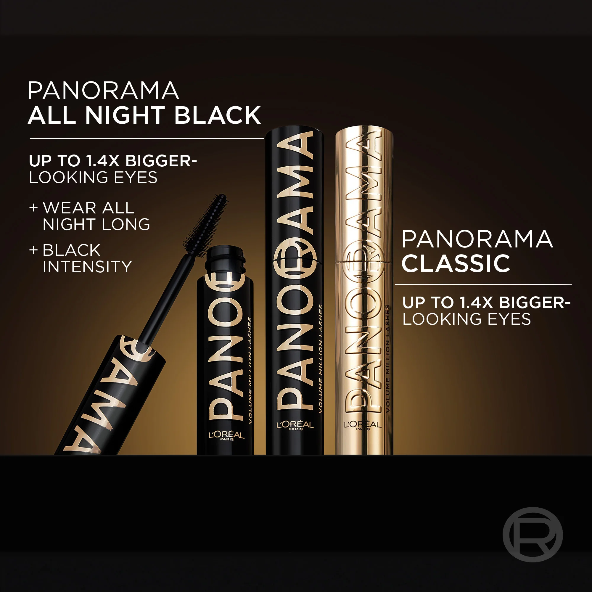 L’Oréal Paris Voluminous Panorama Mascara All Night Black, Volumizing Mascara, Up to 1.4x Bigger-Looking Eyes, All Night Black, 9.9 mL - Image 4